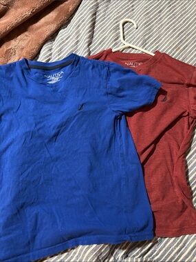 2 Nautica Kids' Blue and maroon Short-Sleeve Crewneck T-Shirt